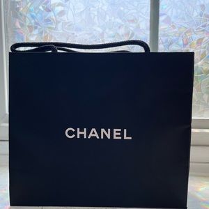 COPY - Chanel Boutique Black Paper Shopping Bag Mini Tote Gift Bag BRAND NEW